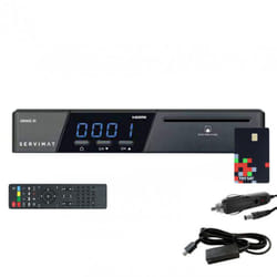 Servimat - Récepteur tv satellite hd + Carte tntsat V6 + Câble 12V + Déport ir 1.80m