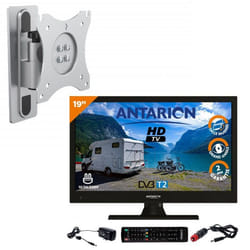 Pack ANTARION TV LED 18.5 47cm Téléviseur HD 12V + Support TV