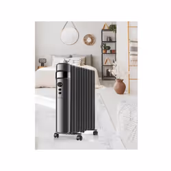Radiateur à bain d'huile Ecran LED avec sélection de puissance et minuterie Thermostat réglable de 5 à 35 °C Mode ECO Interru ...