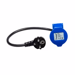 Adaptateur femelle pour brancher une rallonge P17 sur une prise 230V standard. Dimensions : 40 x 5 x 5 cm Poids : 0,24 kg