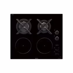 Sauter - Plaque de cuisson mixte 2 foyers induction 2 brûleurs gaz 13 niveaux de puissance