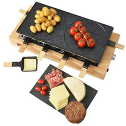 Kitchenchef - Appareil à Raclette Grill Bois 1500W 8pers Grill poêlons anti-adhésifs