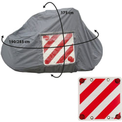 Optima - pack Bâche pour porte-vélo sur paroi arrière 2-3 vélos + Panneau de signalisation réfléchissant