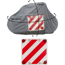 Optima - pack Bâche pour porte-vélo sur paroi arrière 4 vélos + Panneau de signalisation réfléchissant