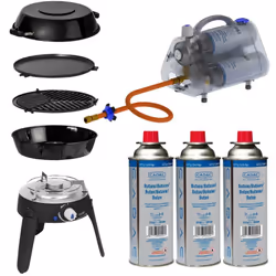 Ce pack comprend : 1X CADAC Safari Chef 30 LP Barbecue Gaz BBQ Grill Spécial Camping Pieds repliables 1X CADAC PowerPack 30ba ...