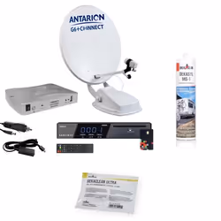 Pack ANTARION Parabole Camping-car et récepteur + Colle adhésif universel + Lingette
