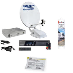 Pack ANTARION Parabole Camping-car et récepteur + Colle adhésif universel + Lingette