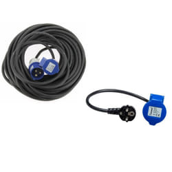Pack Haba Rallonge Néoprène cee 17 30 m x 1.5mm² + antarion Adaptateur Femelle P17 230V 1.5M Pour Camping-Car