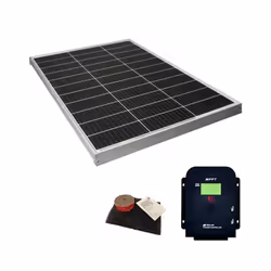 PACK EZA Panneau Solaire 130W Monocristallin + Régulateur Solaire MPPT LCD 10A + 3 M Kit Adhésif