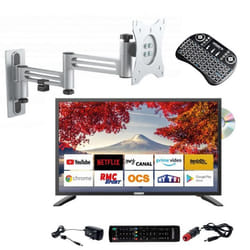 ANTARION TV LED 18.5 47cm Smart Connect DVD Intégré + Support TV Double Bras + SMART PAD