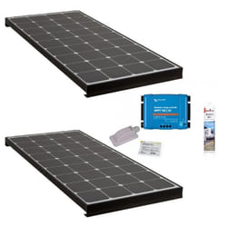 PACK 2xANTARION BLACK BOOSTER 170W Seul Panneau solaire Camping Car + Kit de pose solaire avec Régul