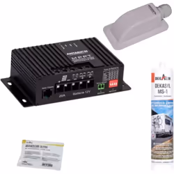 Le kit de pose en blister contient : • Le régulateur solaire MPPT20 • Un passe-toit étanche • Une cartouche Dekasyl MS1 • Une ...