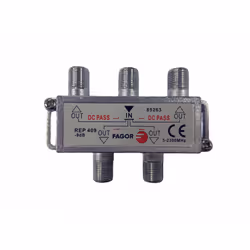 Fagor Répartiteur 4 directions 5-2300 MHz Le répartiteur 5-2300 MHz divise le signal en 4 sorties égales. Perte d'insertion - ...