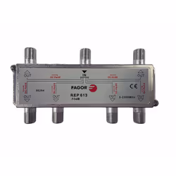 Fagor Répartiteur 6 directions 5-2300 MHz Le répartiteur 5-2300 MHz divise le signal en 6 sorties égales. Perte d'insertion - ...