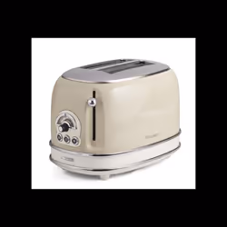 ARIETE Grille-pain 2 fentes 815W Acier Beige Vintage Retro Thermostat 6 positions