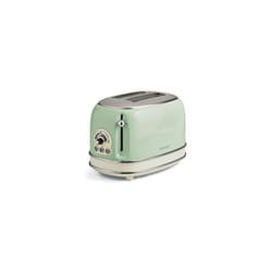 Ariete - Grille-pain 2 fentes 810W Acier Vert Vintage Retro Thermostat 6 positions