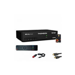 Thomson - Pack Récepteur tv Satellite Full hd THS806 + Carte d'accès tntsat + Câble hdmi + Câble 12V - Noir