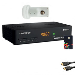 Pack THOMSON Récepteur TV Satellite Full HD + Carte d'accès TNTSAT + LNB Single HDSAT