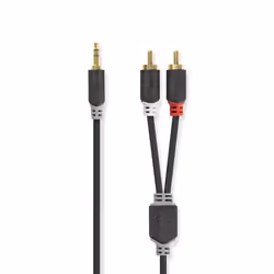 NEDIS Câble Audio Stéréo 35 mm Mâle - 2x RCA Mâles 20 m Anthracite