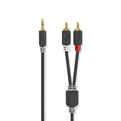 NEDIS Câble Audio Stéréo  35 mm Mâle - 2x RCA Mâles  20 m  Anthracite