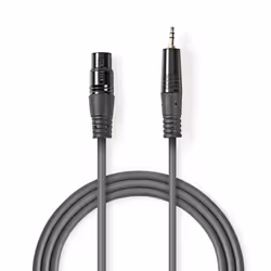 NEDIS Câble Audio XLR XLR Mâle à 3 Broches - 35 mm Mâle 15 m Gris