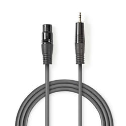 NEDIS Câble Audio XLR  XLR Mâle à 3 Broches - 35 mm Mâle  15 m  Gris