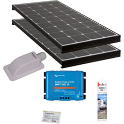 Pack Antarion black booster 2x Panneaux Solaires 140W + Régulateur solaire victron 30A
