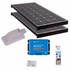 Pack ANTARION BLACK BOOSTER 2x Panneaux Solaires 120W + Régulateur solaire VICTRON 30A