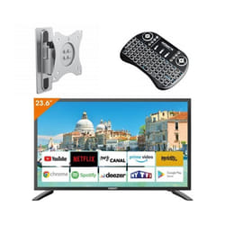 Pack ANTARION TV LED 23.6 60cm Téléviseur SMART CONNECT + Support TV + Clavier sans fil