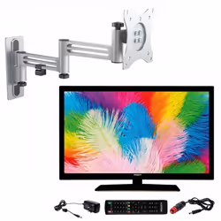 Pack ANTARION TV LED 21.5 54cm Full HD 12V Camping-car + Support TV Double bras