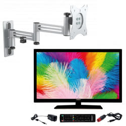 Pack ANTARION TV LED 21.5 54cm Full HD 12V Camping-car + Support TV Double bras