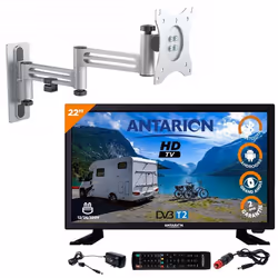 Pack ANTARION TV LED 21.5 54cm Téléviseur Full HD Smart TV + Support TV Double Bras