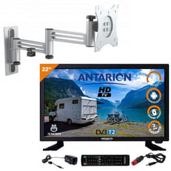 Pack ANTARION TV LED 21.5 54cm Téléviseur Full HD Smart TV + Support TV Double Bras