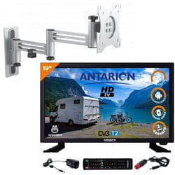 Pack ANTARION TV LED 18.5 47cm Téléviseur HD Bluetooth ANDROID + Support TV Double Bras