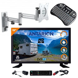 Pack ANTARION TV LED 18.5 47cm Téléviseur HD ANDROID + Support TV Double Bras + Clavier sans fil
