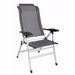 Fauteuil de Camping en Aluminium Confort Maxi 7 Positions Gris Camping Car - Midland