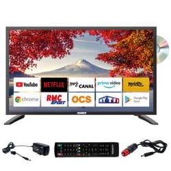 ANTARION TV LED 18.5 47cm Smart Connect Android 11.0 DVD Intégré Camping-car