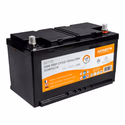 ANTARION Batterie AGM 105Ah 800 cycles monobloc compact Camping-Car