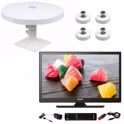 Pack ANTARION TV LED 18.5 47cm Téléviseur HD 12V + Antenne TNT Camping Car + 4 Aimants