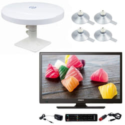 Pack ANTARION TV LED 18.5 47cm Téléviseur HD 12V + Antenne TNT Camping Car + 4 Ventouses