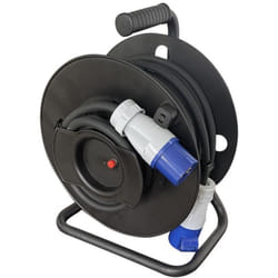 Pack Enrouleur De Câble Électrique Camping 3600w 25m P17 + Adaptateur Femelle P17 - 230v Cee 150cm Pour Camping-car