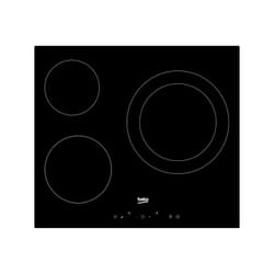 BEKO Table de Cuisson Vitrocéramique 3 Foyers Commandes Sensitives Timer Double Ring