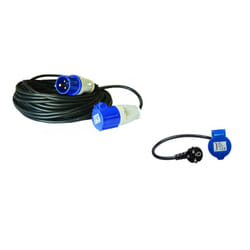 Pack ANTARION Rallonge électrique 15m P17 + Adaptateur femelle pour Camping-Car