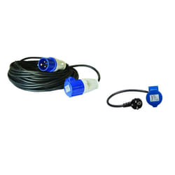 Antarion - Pack Rallonge électrique 25m P17 + Adaptateur femelle 0,50cm Camping-Car