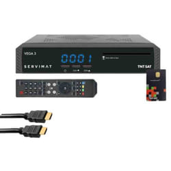 Servimat - pack iii Récepteur tv satellite Full hd + Carte d'accès tntsat V6 Astra 19.2E + Câble hdmi
