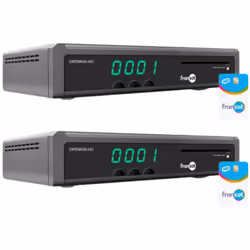 Ce pack comprend: - 2x OPTEX ORS9939HD Récepteur TV Satellite HD enregistreur USB + Carte Fransat (Satellite Eutelsat 5W) • R ...