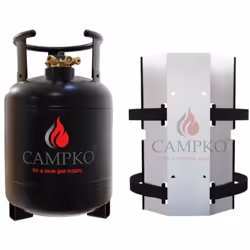 Ce pack comprend: - 1x CAMPKO Bouteille GPL Bluetooth Réservoir 15L 6kg Noir Camping car - 1x CAMPKO Support mural avec sangl ...
