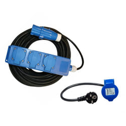 Haba - Pack Rallonge Multiprise 20 Mètres + antarion Adaptateur Femelle P17 230V Camping-Car