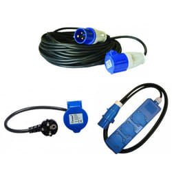Antarion - Pack Rallonge Electrique 15M Prise P17 + Adaptateur Femelle P17 230V + haba Rallonge multiprise 1.5m Camping Car