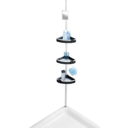 Wenko - Etagère de douche extensible Wave - L. 27 x H. 70/260 cm - Noir